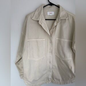 SOLD XiRENA Women's Cream Cargo Chore Coat Jacket Small Denim 100% Cotton